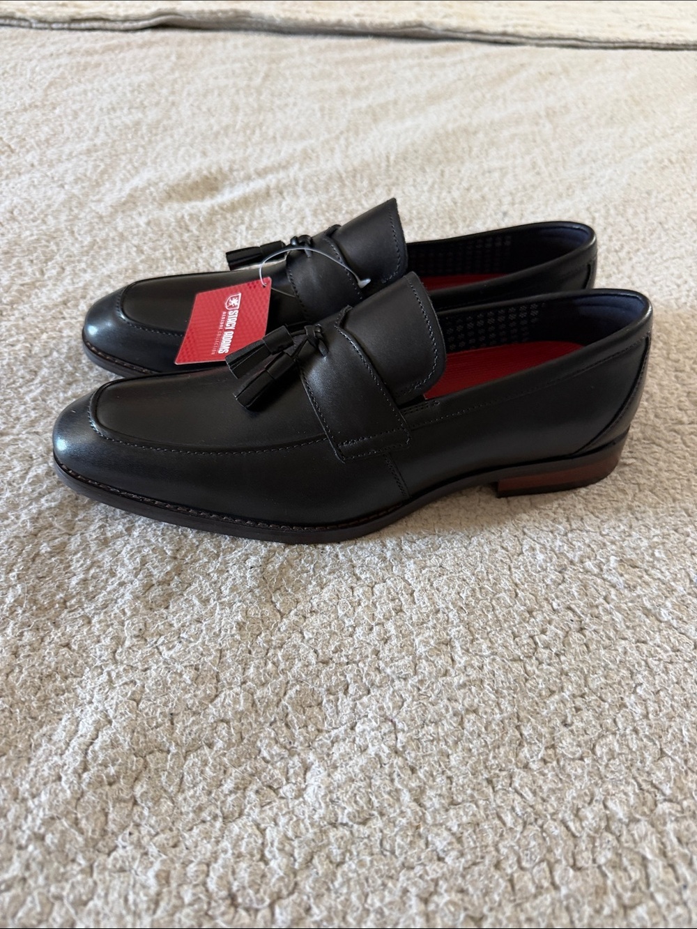 Stacy Adams Black Leather Tassel Loafers with Redzone Collection 8.5 - Picture 5 of 8